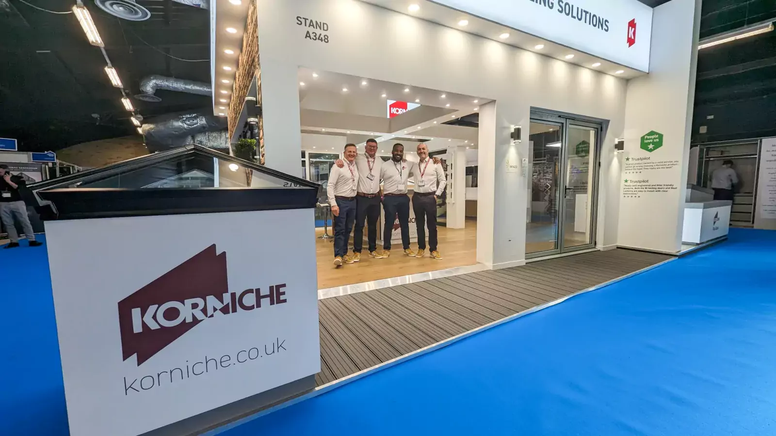 Team Korniche on the Korniche Stand A348 at the Harrogate Homebuilding & Renovating Show 2023