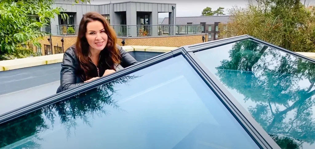 Georgina Burnett, also known as “The Home Genie” sat behind the Korniche Roof Lantern