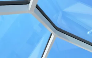 Close-up detail of the seamless and tidy joins on a Korniche Roof Lantern, showcasing the precision of its construction.