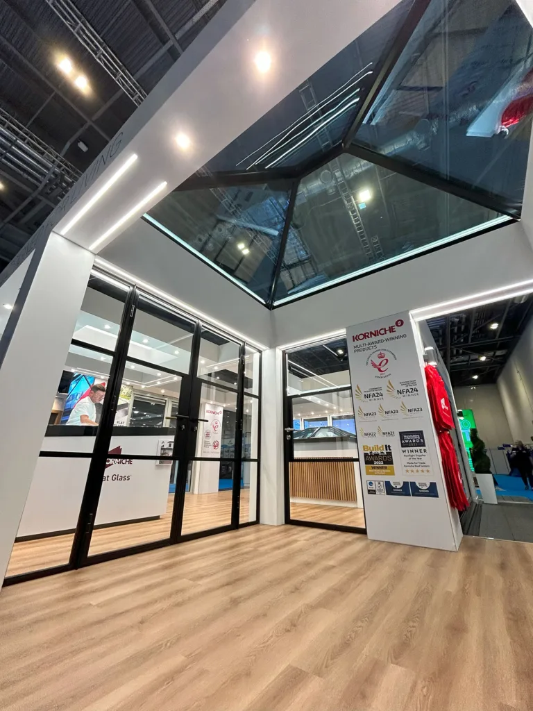 The new Korniche Internal Glass Partition system viewed beneath a large Korniche Roof Lantern.