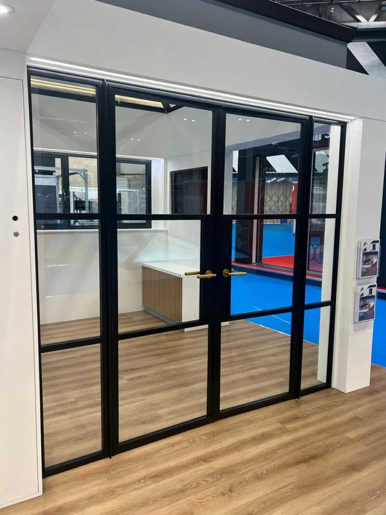 Korniche internal glass partition on display at NEC show